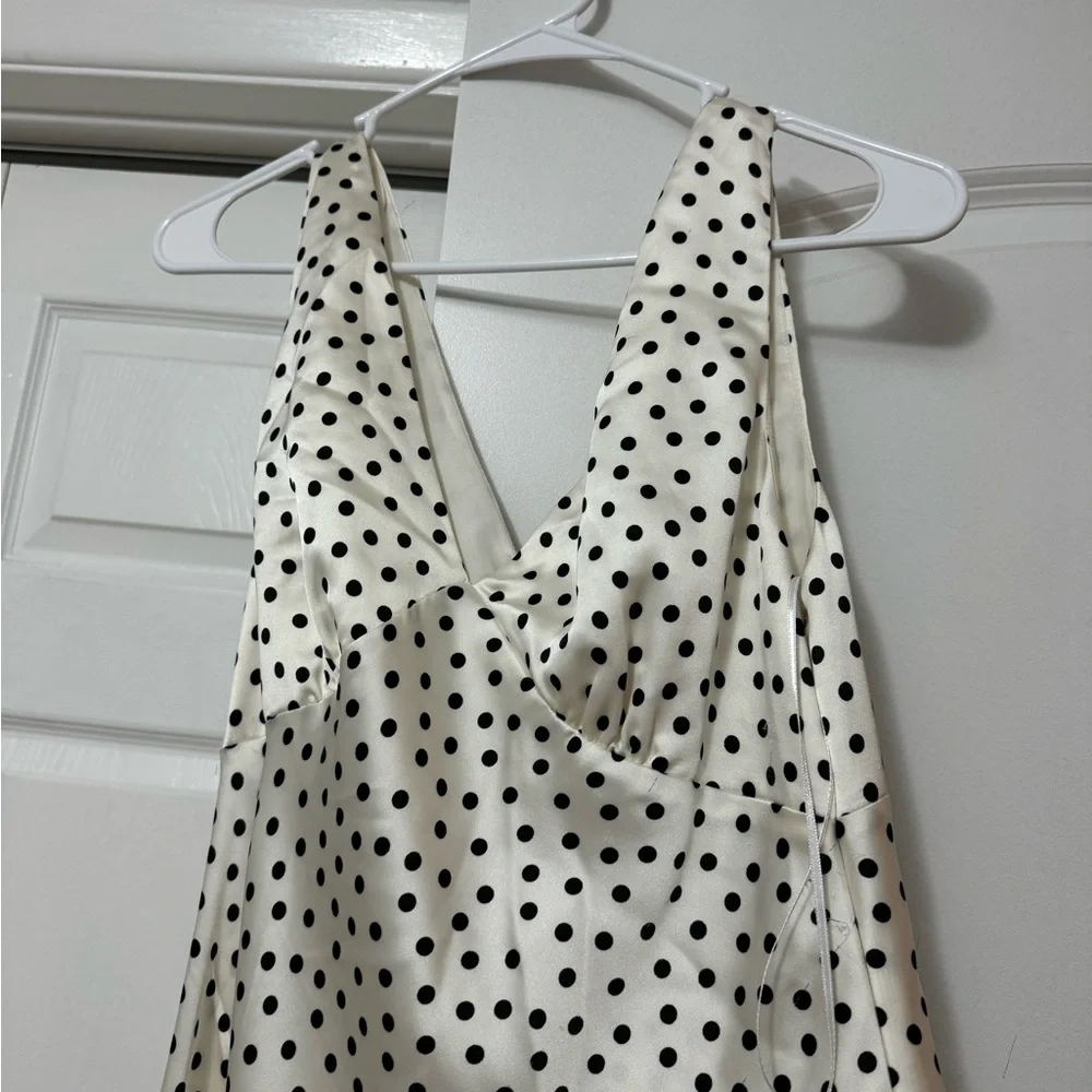 Zara Black and White Polka Dot Maxi Dress - Picture 3 of 5